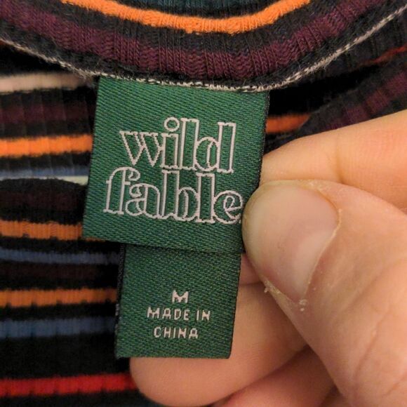 2 for $20 Wild Fable Striped Long-Sleeve Stretch Dress Sz M - Picture 6 of 7